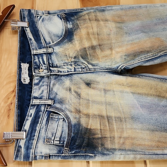 Free People Super Rare Unique Tie Dye Bleach Dirty Wash Jeans Size 29 Paintbrush - Picture 5 of 16